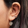 Thumbnail Image 2 of ​​​​​​​10K Gold Black CZ Spider Web Chain Stud