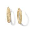 Thumbnail Image 1 of 10K Hollow Gold Diamond-Cut Inside-Out Hoops