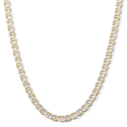 10K Solid Gold Diamond-Cut Mariner Chain Made in Italy - 22&quot;