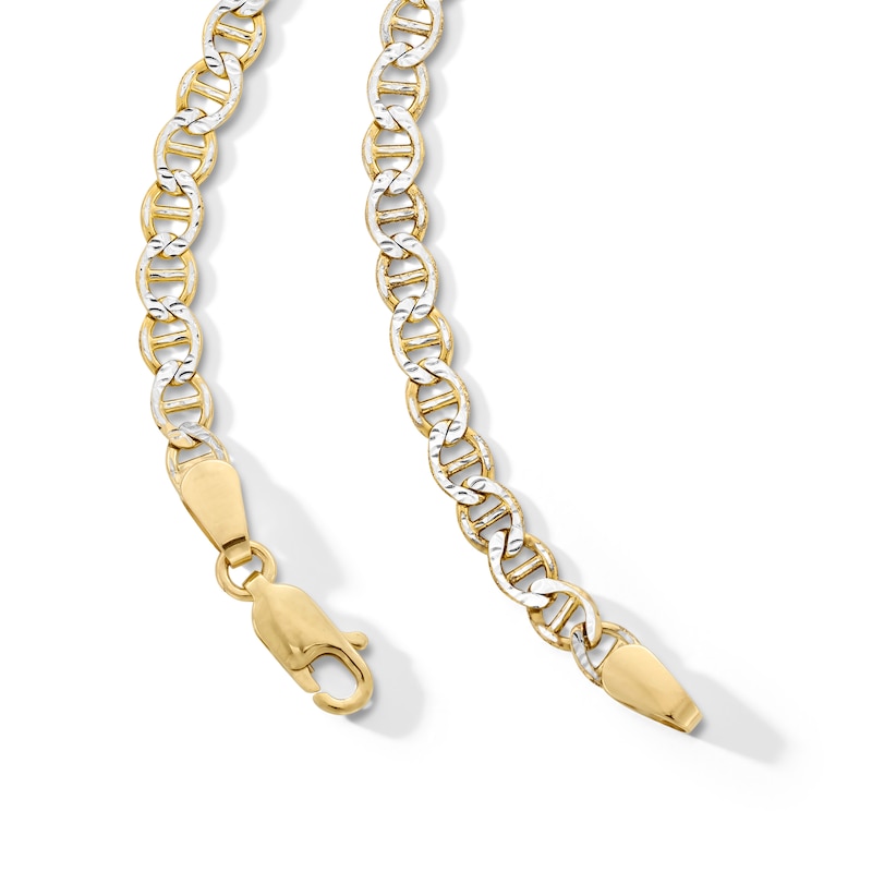 Main Image 2 of 10K Solid Gold Diamond-Cut Mariner Chain Made in Italy - 22&quot;