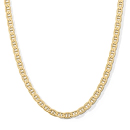 10K Semi-Solid Gold Mariner Chain Made in Italy - 20&quot;