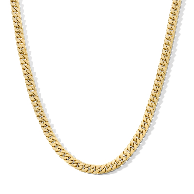 Main Image 1 of 10K Semi-Solid Gold Cuban Chain Made in Italy - 22&quot;