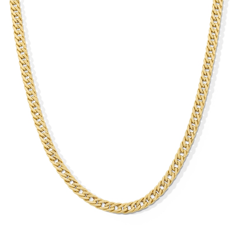 Main Image 1 of 10K Hollow Gold Flat Cuban Chain Made in Italy - 20&quot;