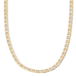 10K Semi-Solid Gold Diamond-Cut Mariner Chain Made in Italy - 24&quot;