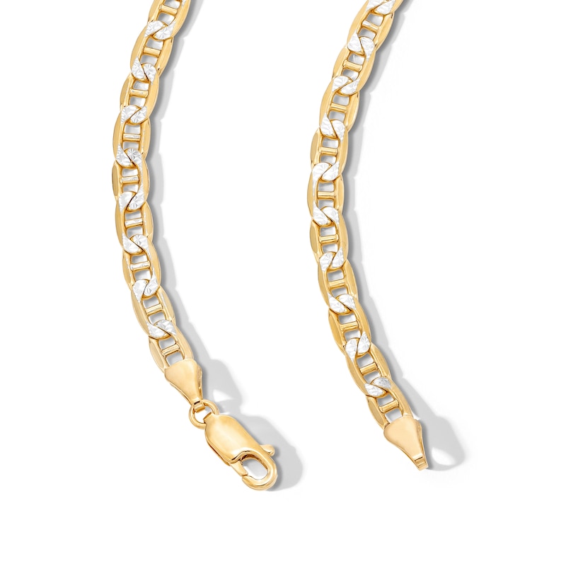 Main Image 2 of 10K Semi-Solid Gold Diamond-Cut Mariner Chain Made in Italy - 24&quot;