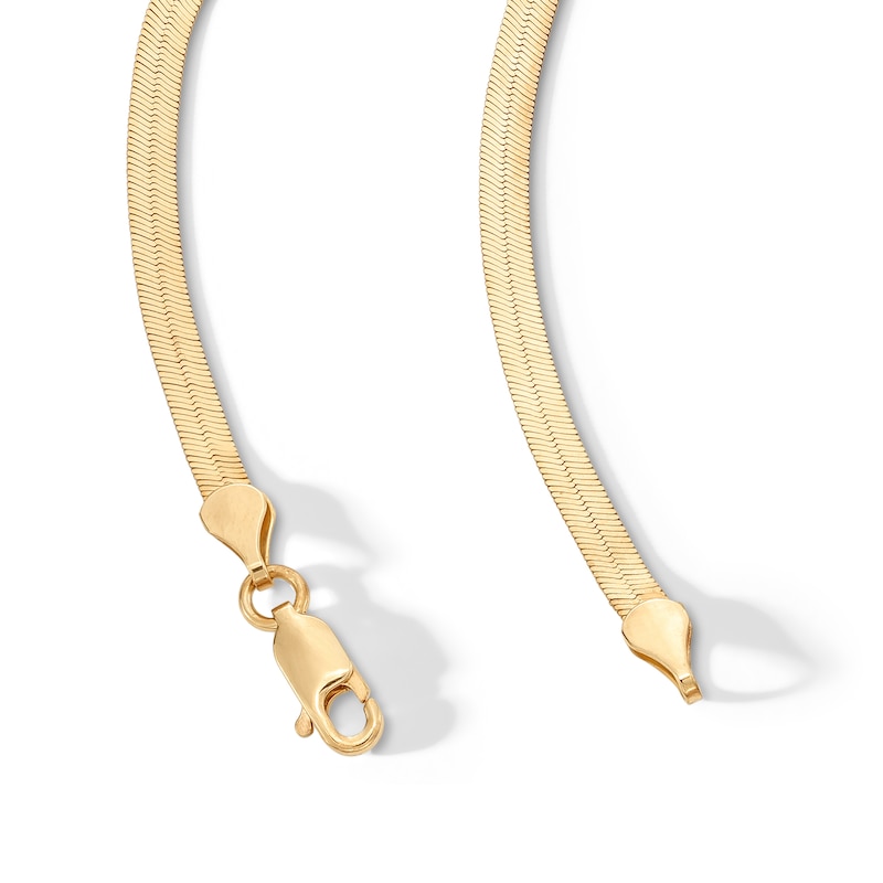 Main Image 2 of 10K Solid Gold Herringbone Chain Made in Italy - 20&quot;