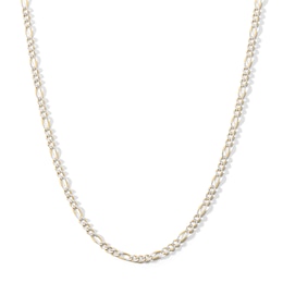 10K Solid Gold Diamond-Cut Figaro Chain Made in Italy - 20&quot;