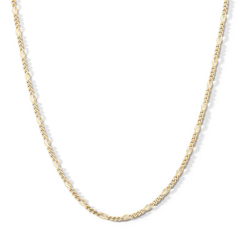 Main Image 1 of 10K Solid Gold Figaro Chain Made in Italy - 20&quot;