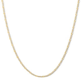 10K Solid Gold Diamond-Cut Figaro Chain Made in Italy - 18&quot;