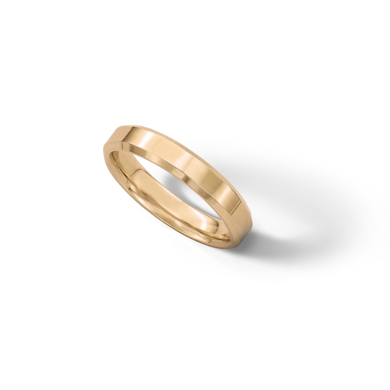 Main Image 3 of 10K Solid Gold Beveled Edge Band - Size 7