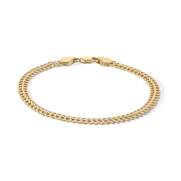 10K Hollow Gold Infinity Chain Bracelet Made in Italy - 7.5&quot;