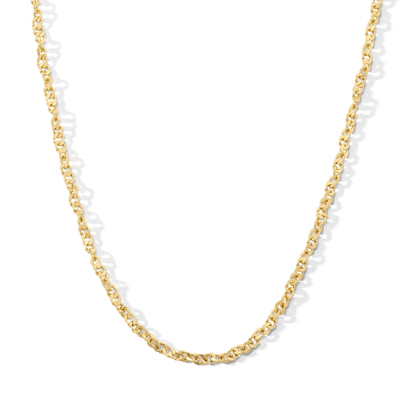 Main Image 1 of 10K Hollow Gold Mariner Chain Made in Italy - 16&quot;