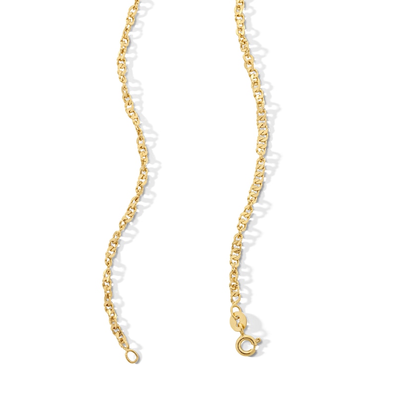 Main Image 2 of 10K Hollow Gold Mariner Chain Made in Italy - 16&quot;