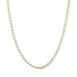 10K Hollow Gold Diamond-Cut Cable Chain Made in Italy - 18&quot;