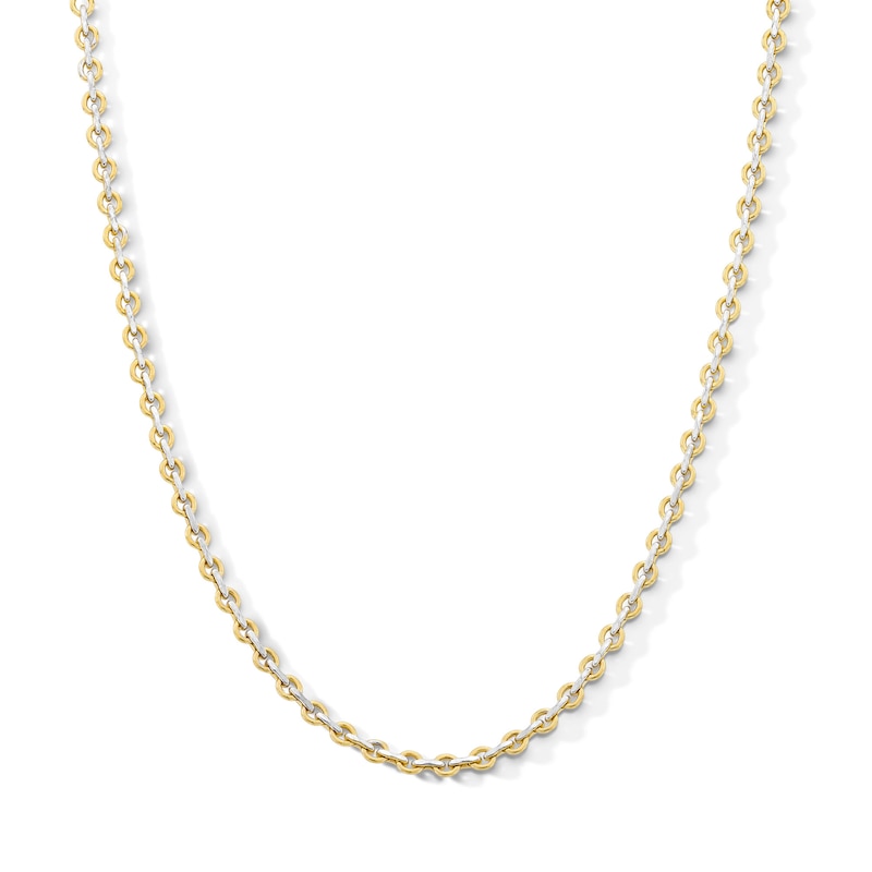 Main Image 1 of 10K Hollow Gold Diamond-Cut Cable Chain Made in Italy - 18&quot;