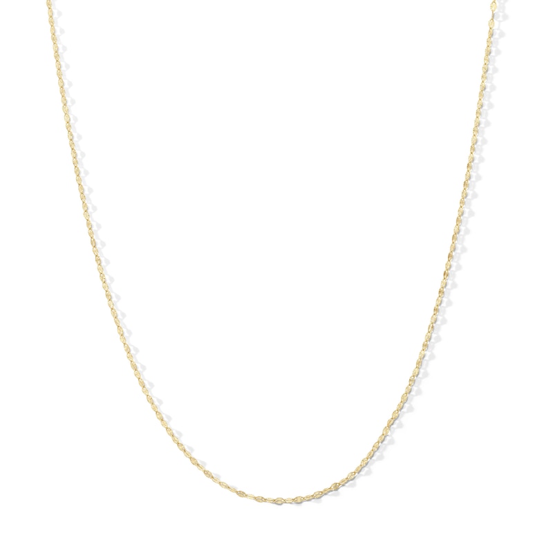 Main Image 1 of 10K Solid Gold Diamond-Cut Stamp Mirror Chain Made in Italy - 16&quot;