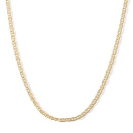 10K Hollow Gold Mariner Chain Made in Italy - 18&quot;