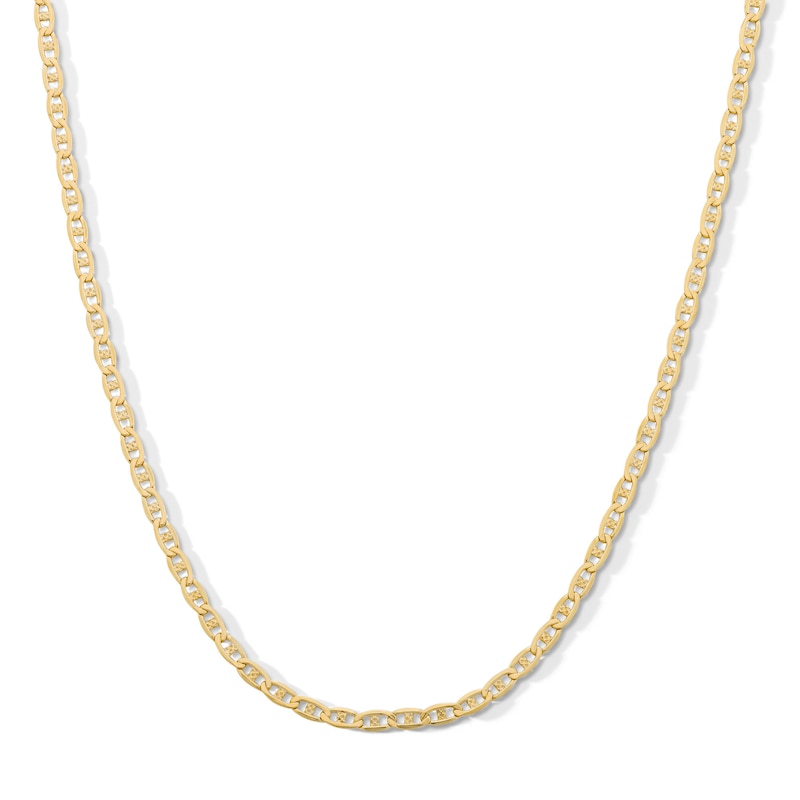 Main Image 1 of 10K Hollow Gold Mariner Chain Made in Italy - 18&quot;