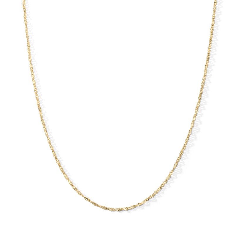 Main Image 1 of 10K Solid Gold Singapore Chain Made in Italy - 18&quot;