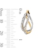 Thumbnail Image 3 of 10K Gold Crystal Twisted Split Two-Tone Hoops