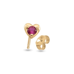 Birthstone Heart Single Stud