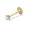 Thumbnail Image 1 of 14K Hollow Gold CZ Stud - 16G 3/8&quot;