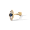 Thumbnail Image 1 of 14K Hollow Gold CZ and Blue Glass Evil Eye Stud - 18G 5/16&quot;