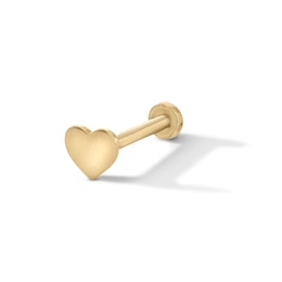 14K Gold Heart Stud - 18G 5/16&quot;