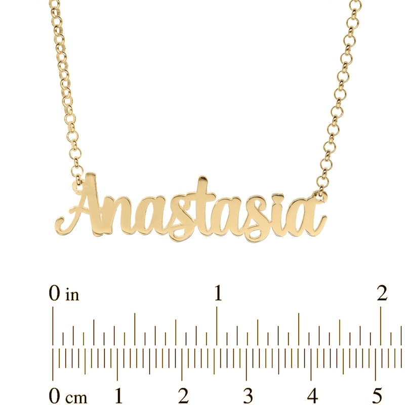 Main Image 3 of 14K Gold Plated Bold Script Name Pendant - 16&quot;