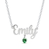 Thumbnail Image 1 of Sterling Silver Birthstone Name Rolo Necklace - 16&quot;