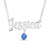 Thumbnail Image 2 of Sterling Silver Birthstone Name Rolo Necklace - 16&quot;