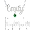 Thumbnail Image 3 of Sterling Silver Birthstone Name Rolo Necklace - 16&quot;