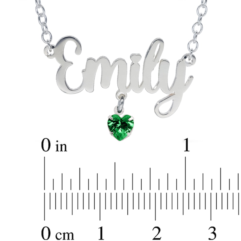 Main Image 3 of Sterling Silver Birthstone Name Rolo Necklace - 16&quot;