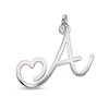 Thumbnail Image 2 of Sterling Silver Initial Heart Pendant - 18&quot;