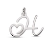 Thumbnail Image 3 of Sterling Silver Initial Heart Pendant - 18&quot;