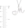 Thumbnail Image 4 of Sterling Silver Initial Heart Pendant - 18&quot;