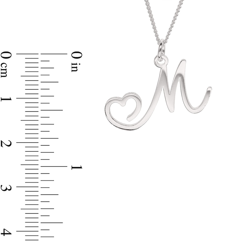 Main Image 4 of Sterling Silver Initial Heart Pendant - 18&quot;