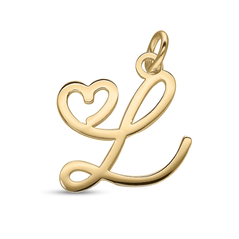 Main Image 2 of 14K Gold Plated Initial Heart Pendant - 18&quot;