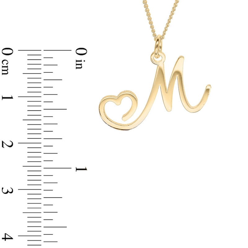 Main Image 4 of 14K Gold Plated Initial Heart Pendant - 18&quot;