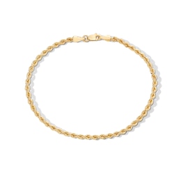 ​​​​​​​10K Hollow Gold Glitter Rope Chain Bracelet - 8&quot;