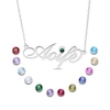 Thumbnail Image 2 of Sterling Silver Birthstone Fancy Name Rolo Necklace - 16&quot;