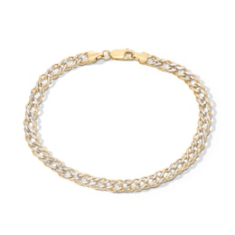 10K Hollow Gold Diamond-Cut Rambo Chain Bracelet - 8.5&quot;