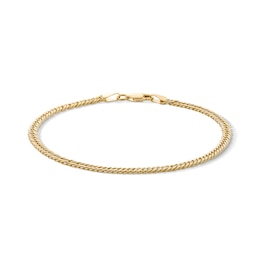 10K Semi-Solid Double Curb Chain Bracelet - 7.5&quot;