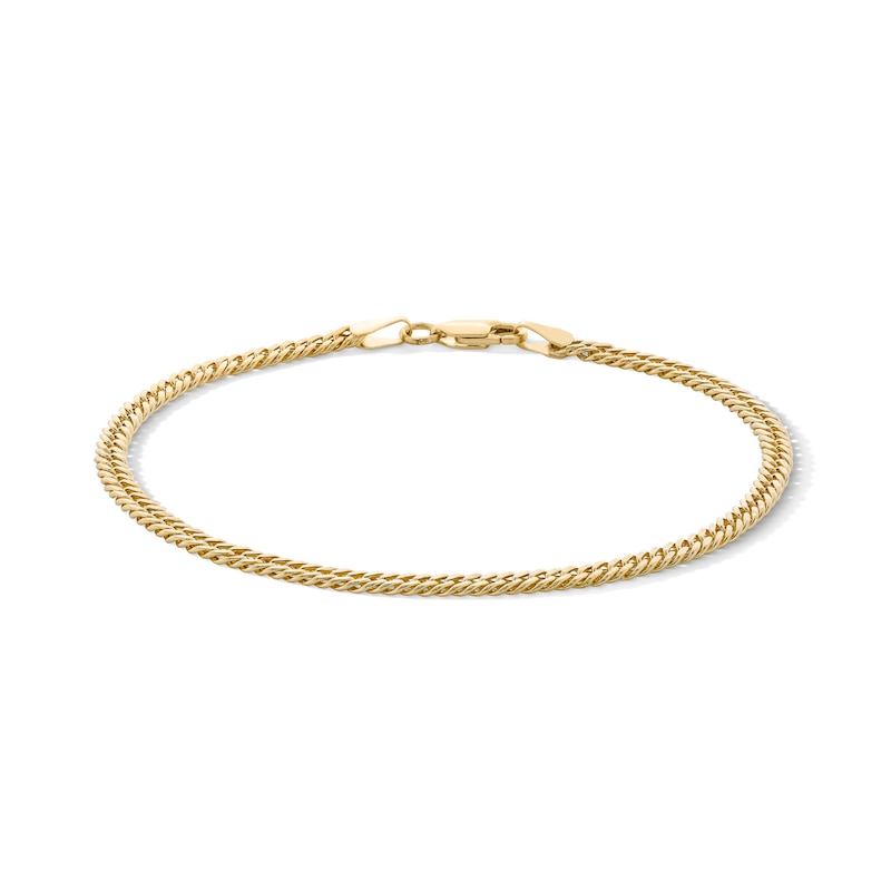 Main Image 1 of 10K Semi-Solid Double Curb Chain Bracelet - 7.5&quot;