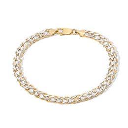 10K Semi-Solid Gold Diamond-Cut Rambo Chain Bracelet - 8.5&quot;