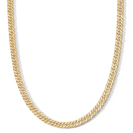 10K Semi-Solid Gold Double Curb Chain - 22&quot;