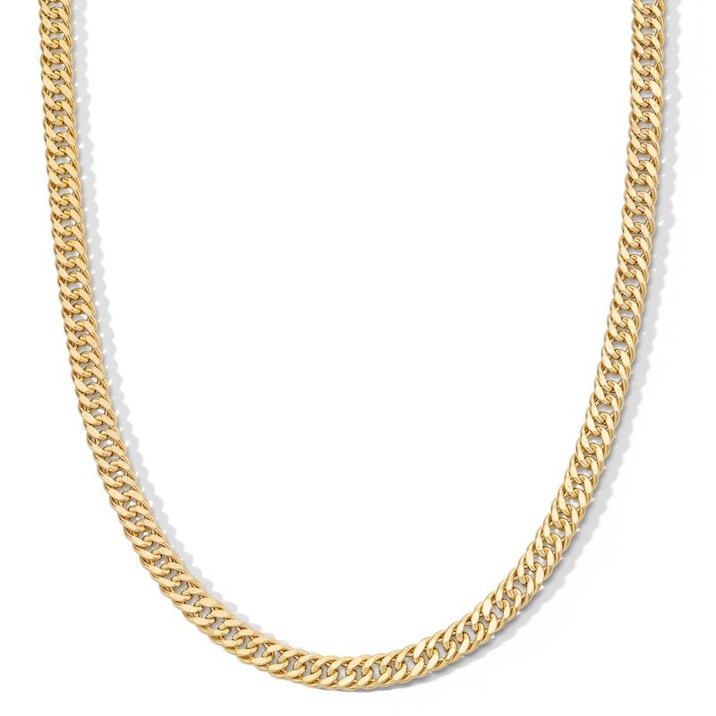 Main Image 1 of 10K Semi-Solid Gold Double Curb Chain - 22&quot;