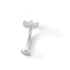 Thumbnail Image 1 of Stainless Steel Simulated Opal Marquise Floating Belly Ring - 14G 7/16&quot;