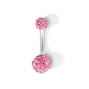 Thumbnail Image 1 of Stainless Steel Simulated Crystal Belly Button Ring - 14G 3/8&quot;