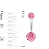 Thumbnail Image 2 of Stainless Steel Simulated Crystal Belly Button Ring - 14G 3/8&quot;